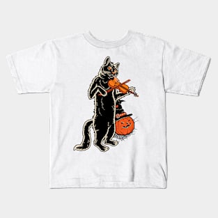 Happy Meoween – Halloween Orange Pumpkin Cat Kids T-Shirt